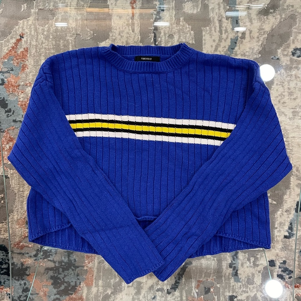Blue Cropped Sweater